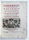 REDI, FRANCESCO.  Esperienze intorno a Diverse Cose Naturali, e particolarmente a quelle, che ci son portate dall´Indie.  1671